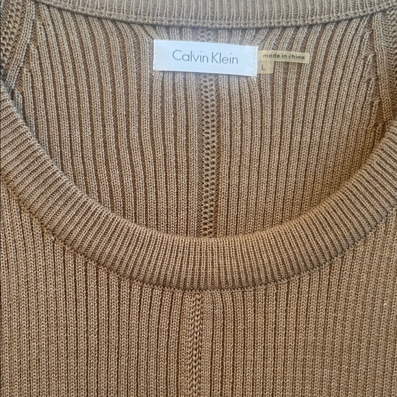 Calvin Klein Tan Ribbed Knit Top - Picture 2 of 8